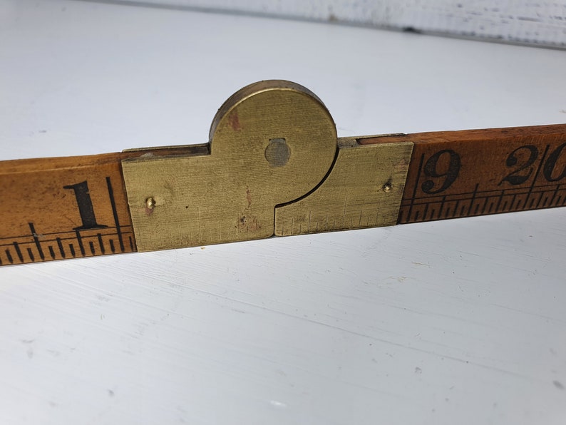 Rabone & Sons Folding Ruler Wood and Brass Metal Ruler Etsy