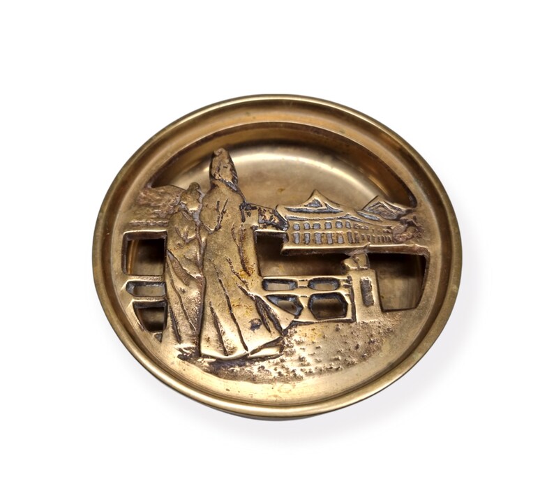 Vintage Korea Brass Ashtray Korean Ash Tray With Removable Etsy