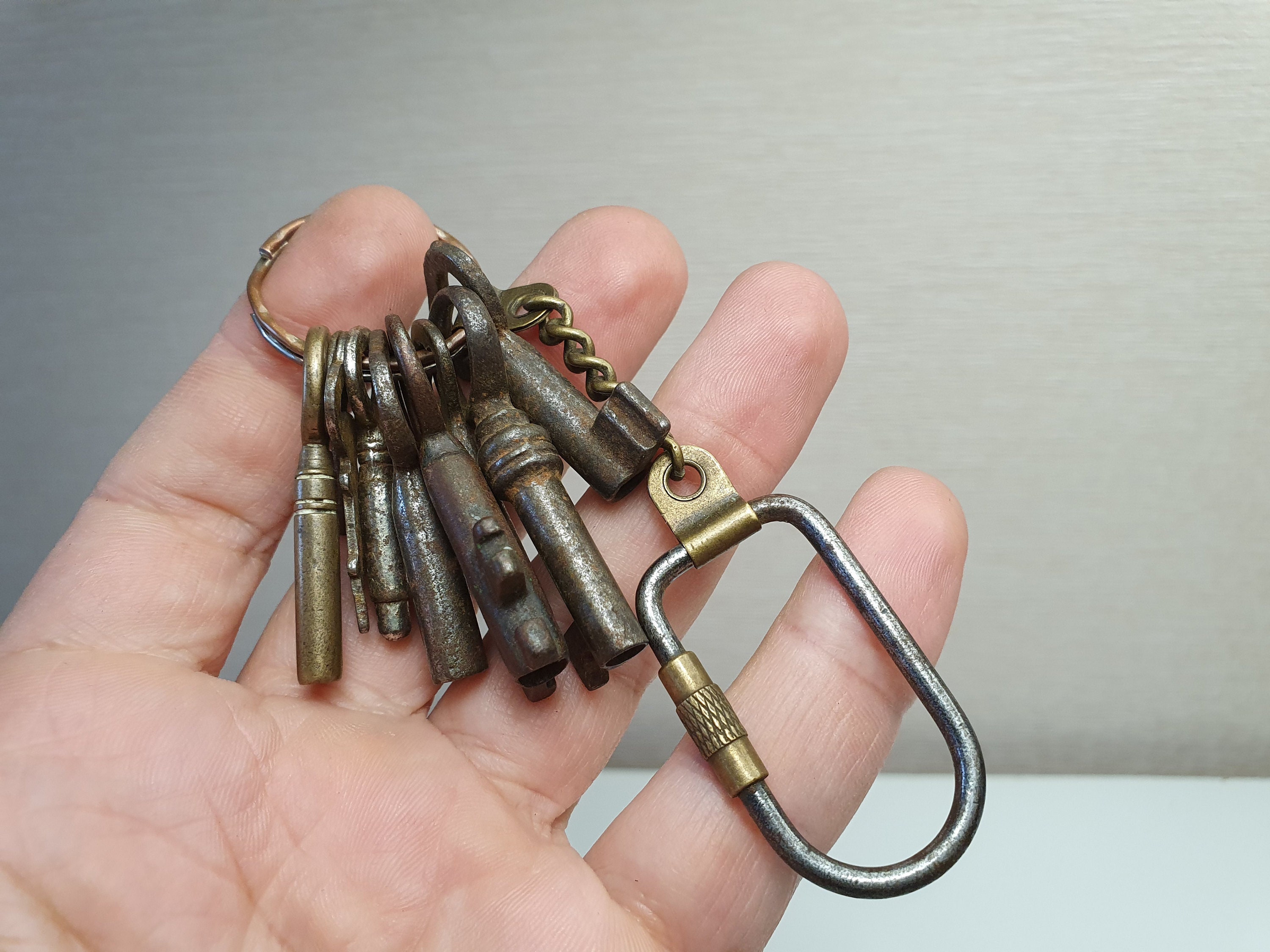 Antique Small Keys Set With Very Rare Antique Key Carabiner Etsy