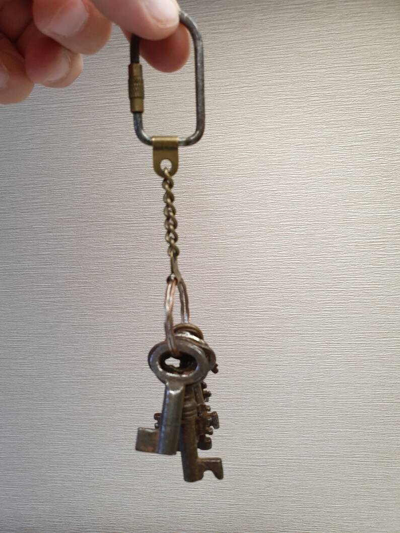 Antique Small Keys Set With Very Rare Antique Key Carabiner Etsy