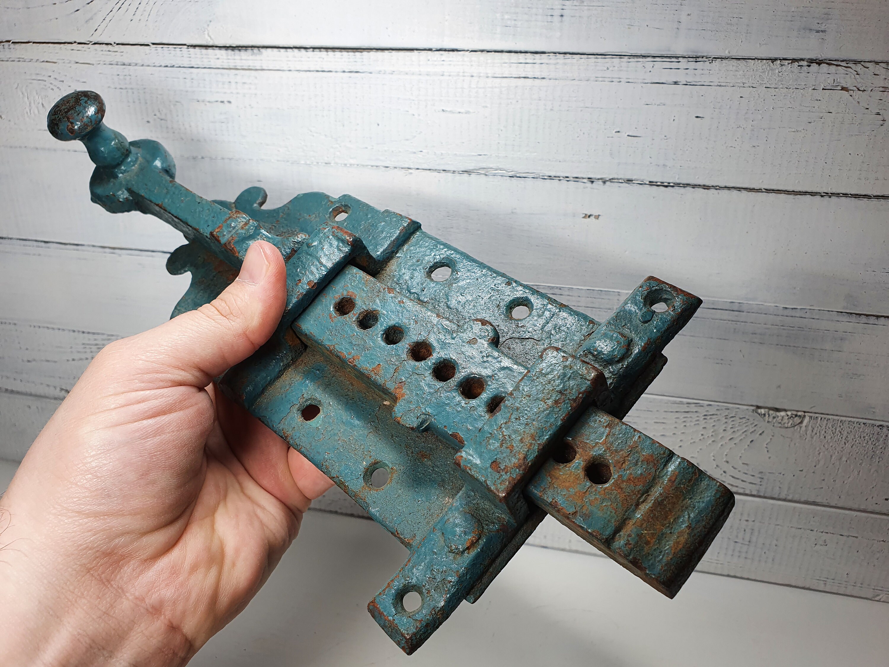 Antique door latch iron slide latch rustic barn door Etsy