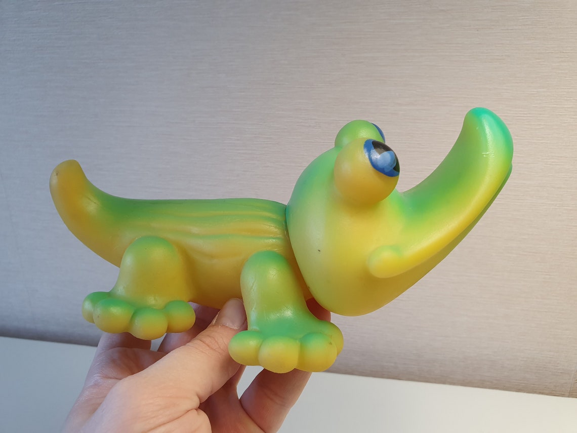 Vintage Alligator Toy Rubber Soviet Toy Cute Crocodile Toy Etsy