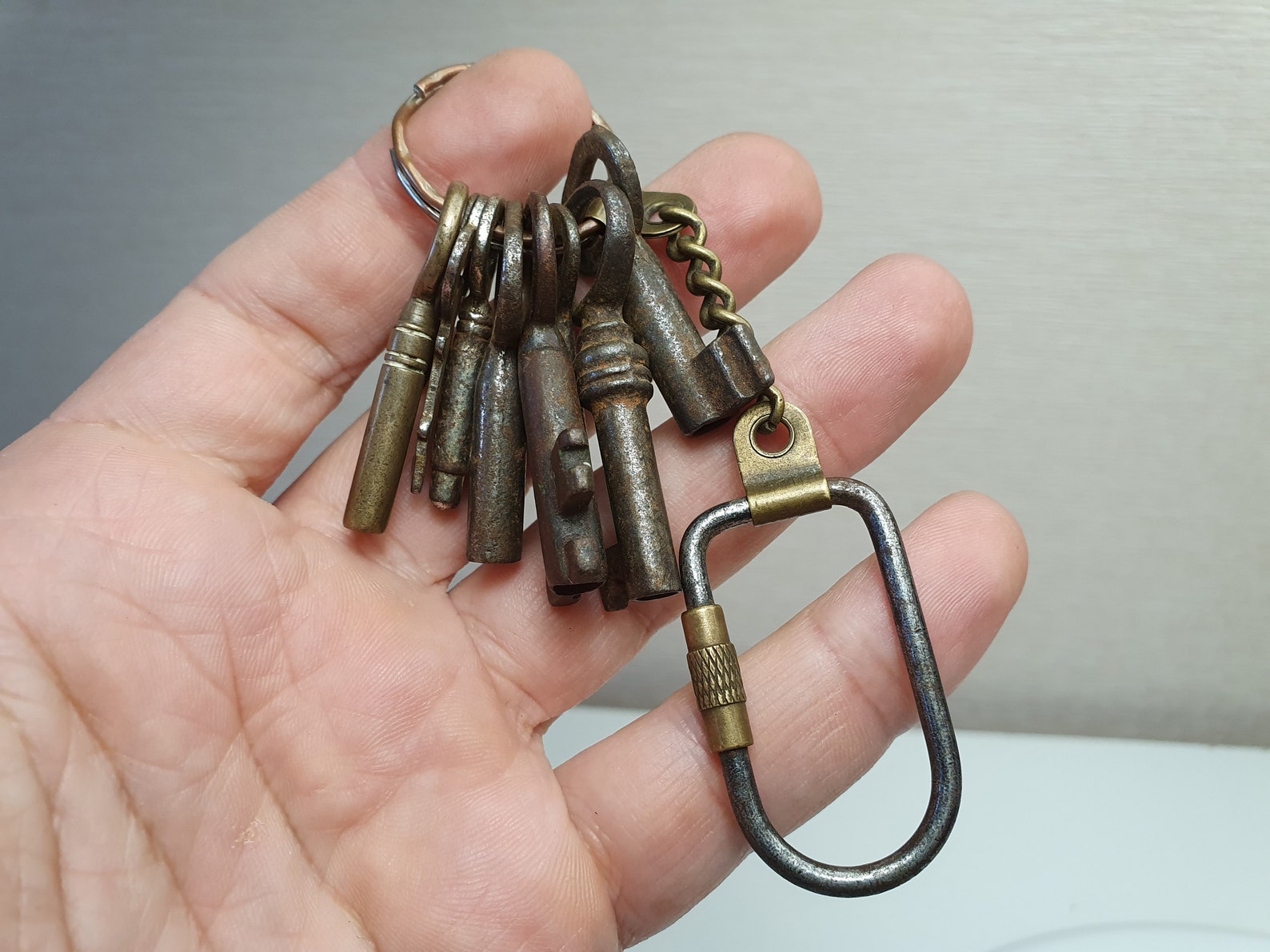 Antique Small Keys Set With Very Rare Antique Key Carabiner Etsy