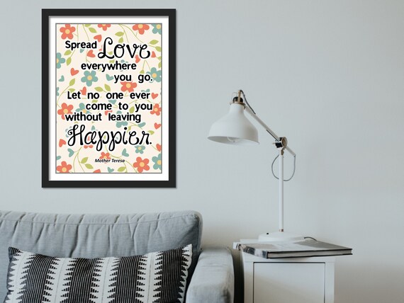 Mother Teresa Quote Printable Wall Art A3 A4 A5 'spread - Etsy