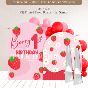 Berry 1st Birthday | Berry First Birthday | Strawberry Birthday | Berry 1st | Photo Boards with Stands | Party Photo Board | Photo Board