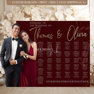 Contoured Seating Chart For Wedding | Wedding Seating Chart | Photo Board | Wedding Sign | Large Wedding Sign | Wedding Arch Sign