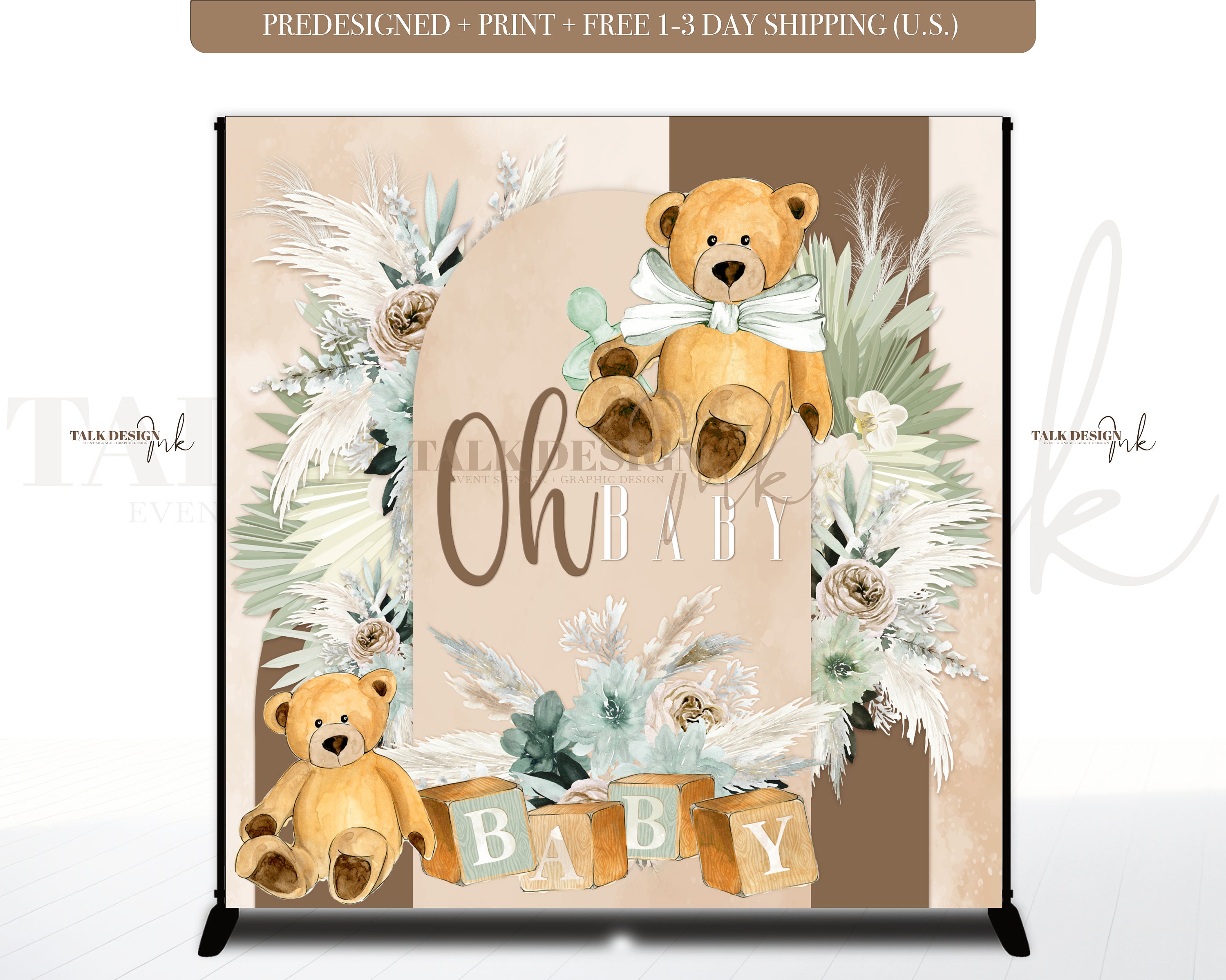 Oh Baby Sign We Can Bearly Wait Sign Bearly Wait Backdrop We Can Bearly Wait Baby Shower Baby Shower Decor