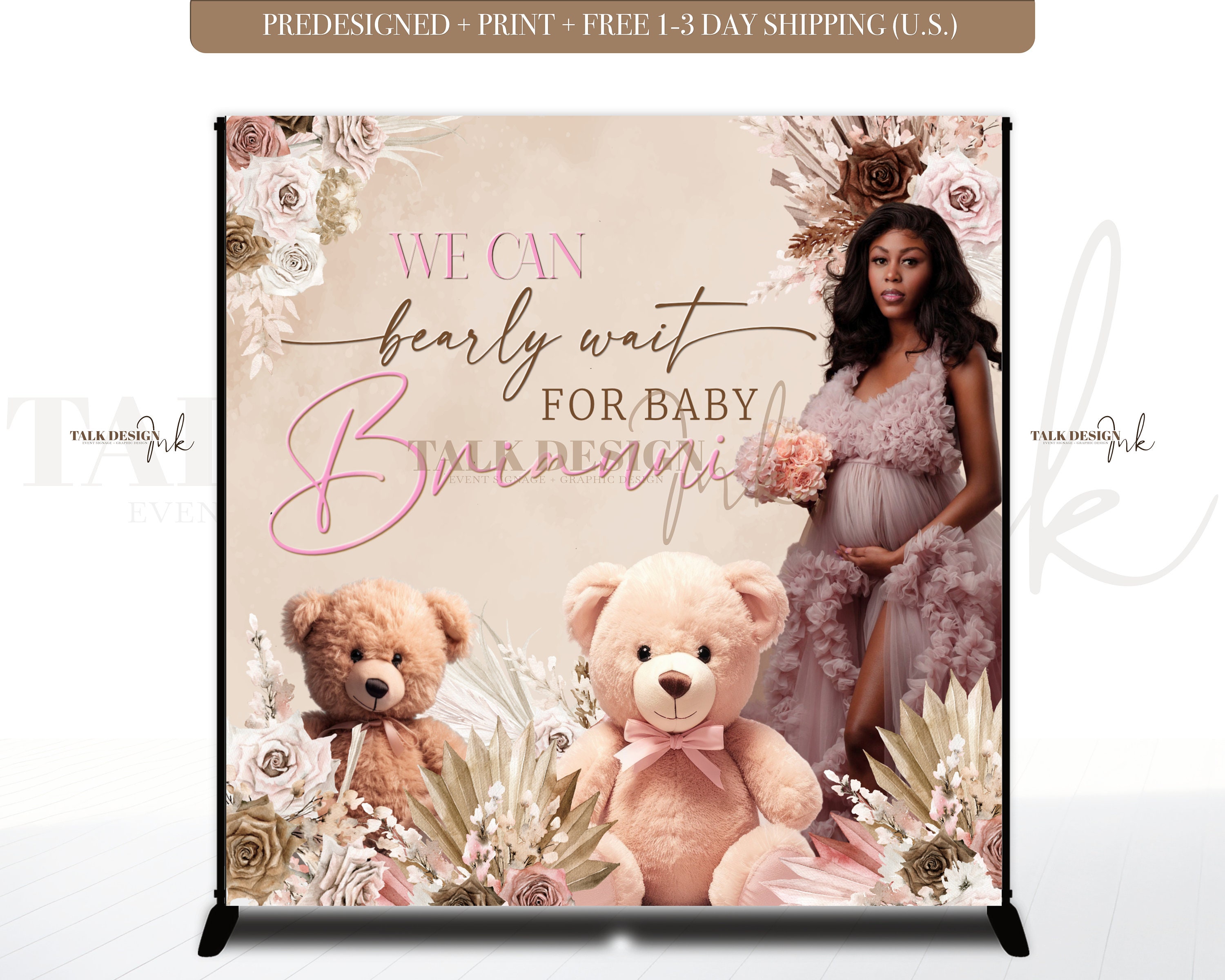 We Can Bearly Wait Sign Bearly Wait Backdrop We Can Bearly Wait Baby Shower Baby Shower Decor