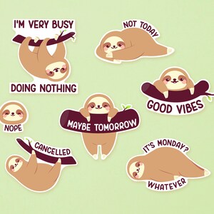 Sloth Stickers - Cute Sloth Sticker Set - Sticker Pack - Cute Stickers - Keep calm and stick it on!