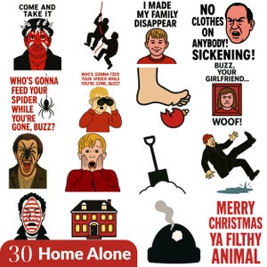 Home Alone Layered Bundle – 30 Classic Christmas Movie SVG, Wet Bandits, Merry Christmas Ya Filthy Animal, Kevin McCallister