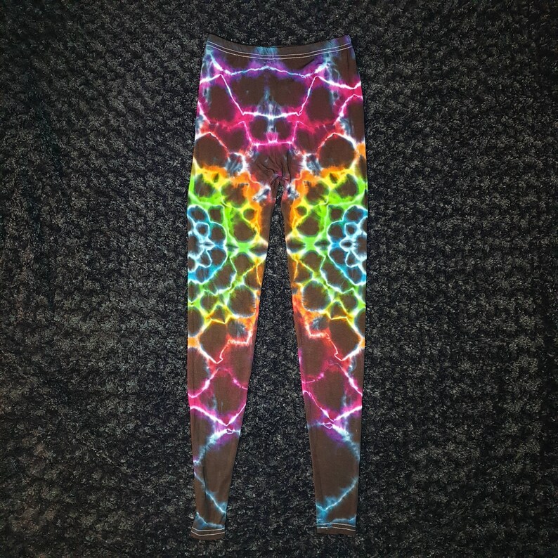 95/%cotton size ML Psychedelic tie dye Leggings
