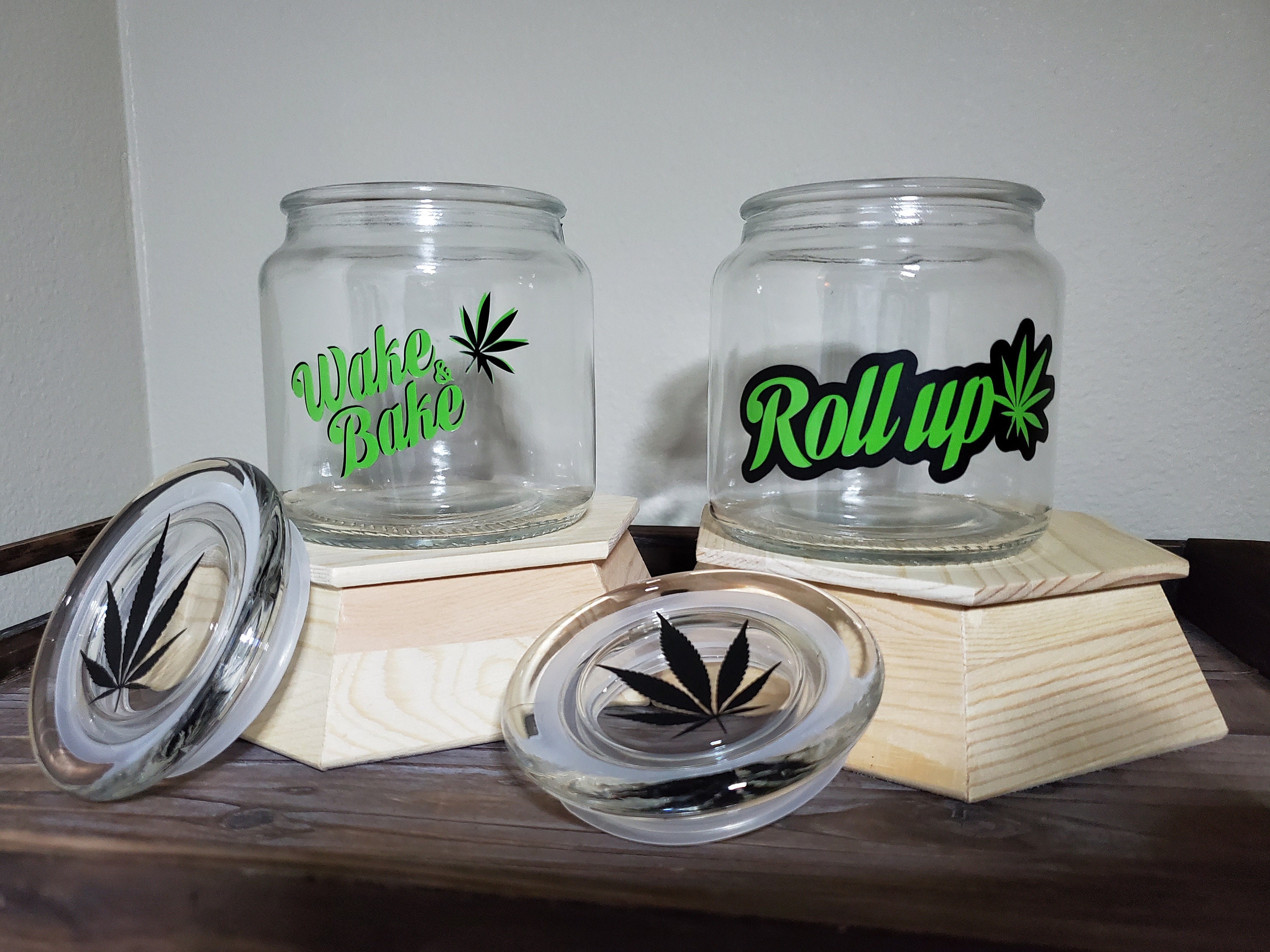 17oz Glass Stash Jar . Herb Jar . Weed Container Airtight Etsy