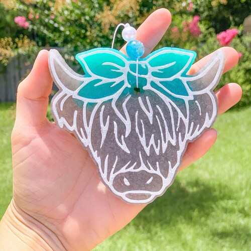 Cow Car Freshie Cow Car Air Freshener Heifer With Bow Aroma Etsy