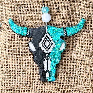 Aztec Bull Skull Car Freshie