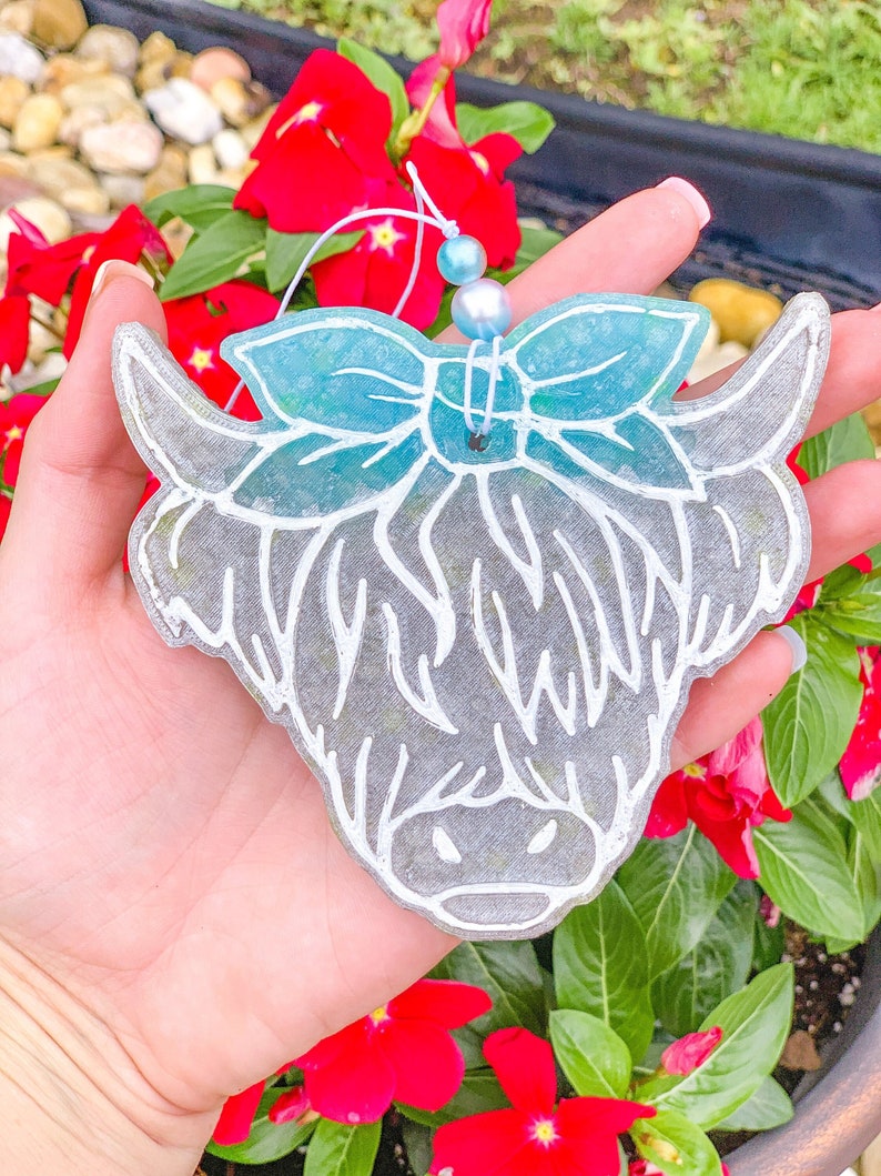 Highland Cow Car Freshie Car Air Fresheners Etsy