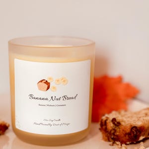 Banana Nut Bread 12oz Wood Wick Candle | Fall Candles | Bakery Candles