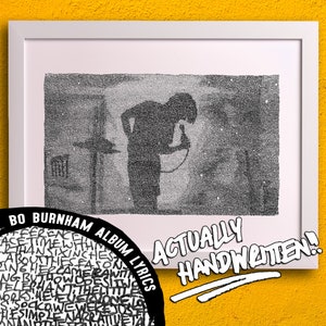 Bo Burnham - Inside - Letras de álbuns manuscritas - Arte do pôster