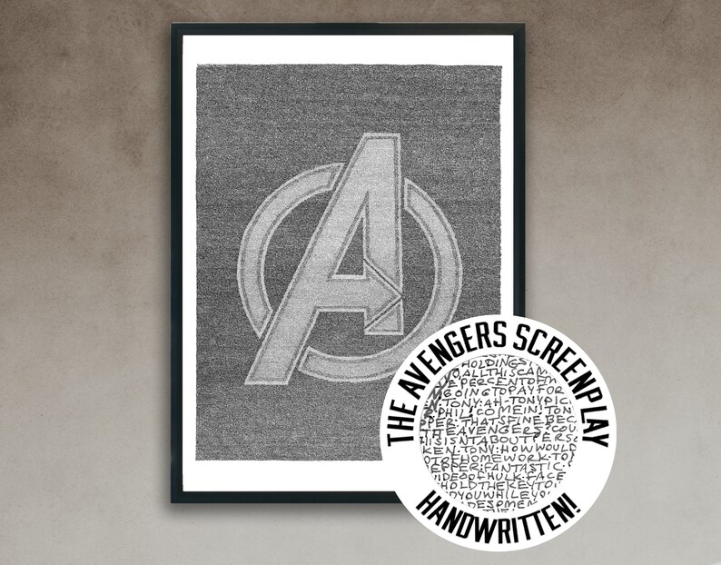 The Avengers Handwritten Screenplay Poster Art image 1