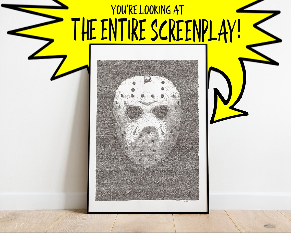 Jason Voorhees Friday the 13th Handwritten Screenplay Poster Art Etsy