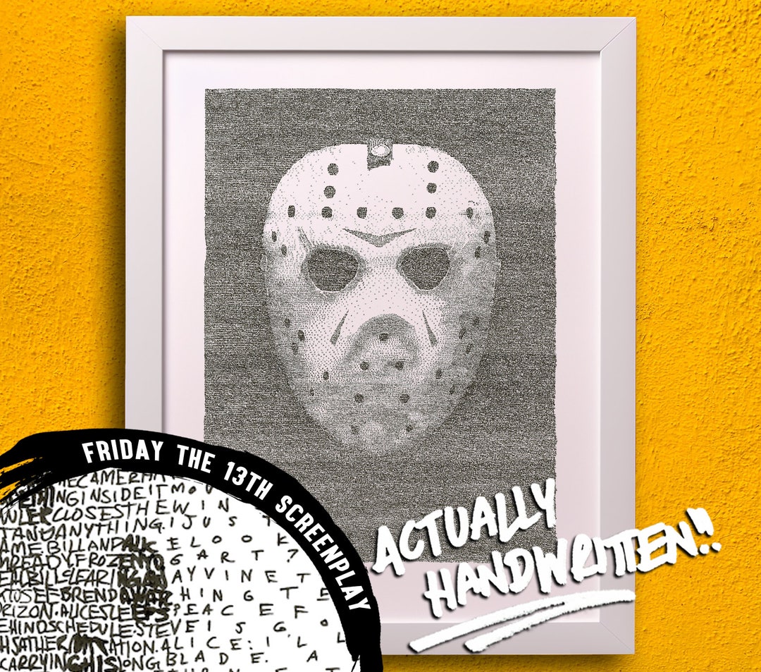 Jason Voorhees Friday the 13th Handwritten Screenplay Poster Art Etsy