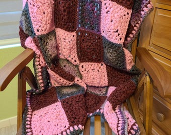 Babydeken gehaakte puff Grandma squares