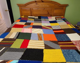 Gebreide patchworkdeken