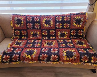 Classic crocheted granny square Afghan