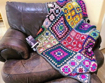 Afghan Grandma vierkant gehaakt veelkleurig