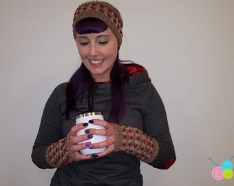 Stirnband und fingerlose Handschuhe aus waschbarer Merinowolle