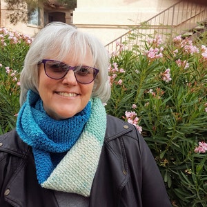 Infinity scarf crocheted in wool blend yarn