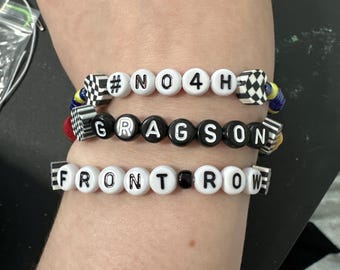 Noah Gragson #4 Handmade Stretchy Beaded Bracelets