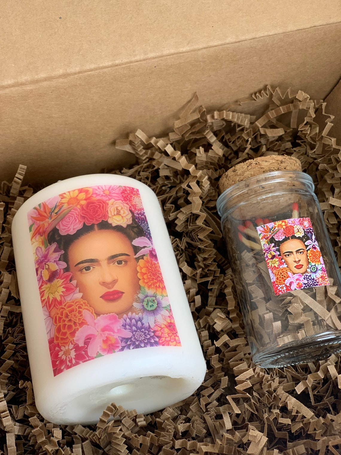 Pillar Candles Unique Frida Kahlo With Matches in the Cute Etsy
