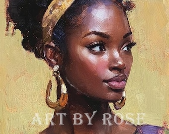 African Woman Portrait – Abstract Living Room Wall Art (Digital Download)