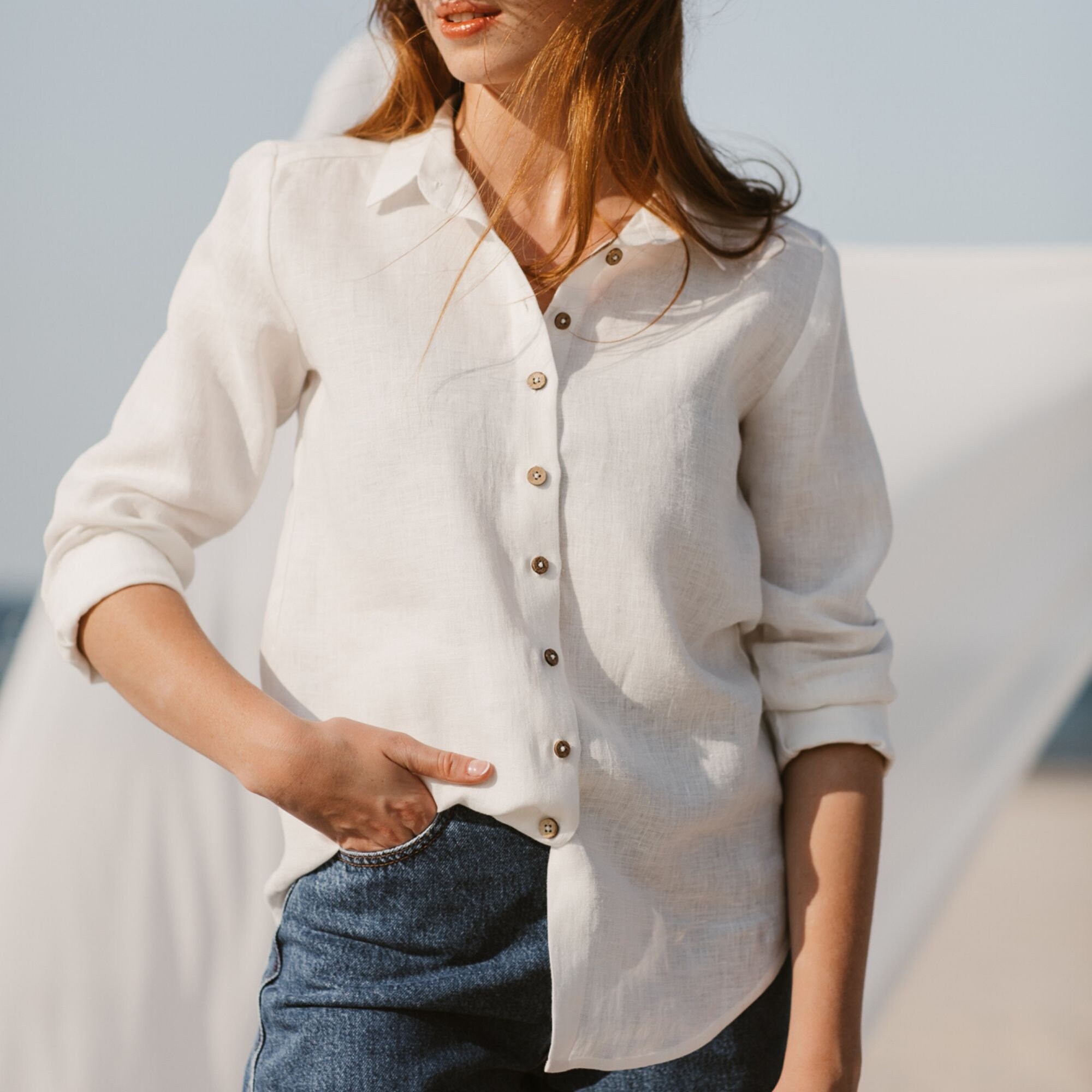 Classic Linen Shirt White Linen Shirt 