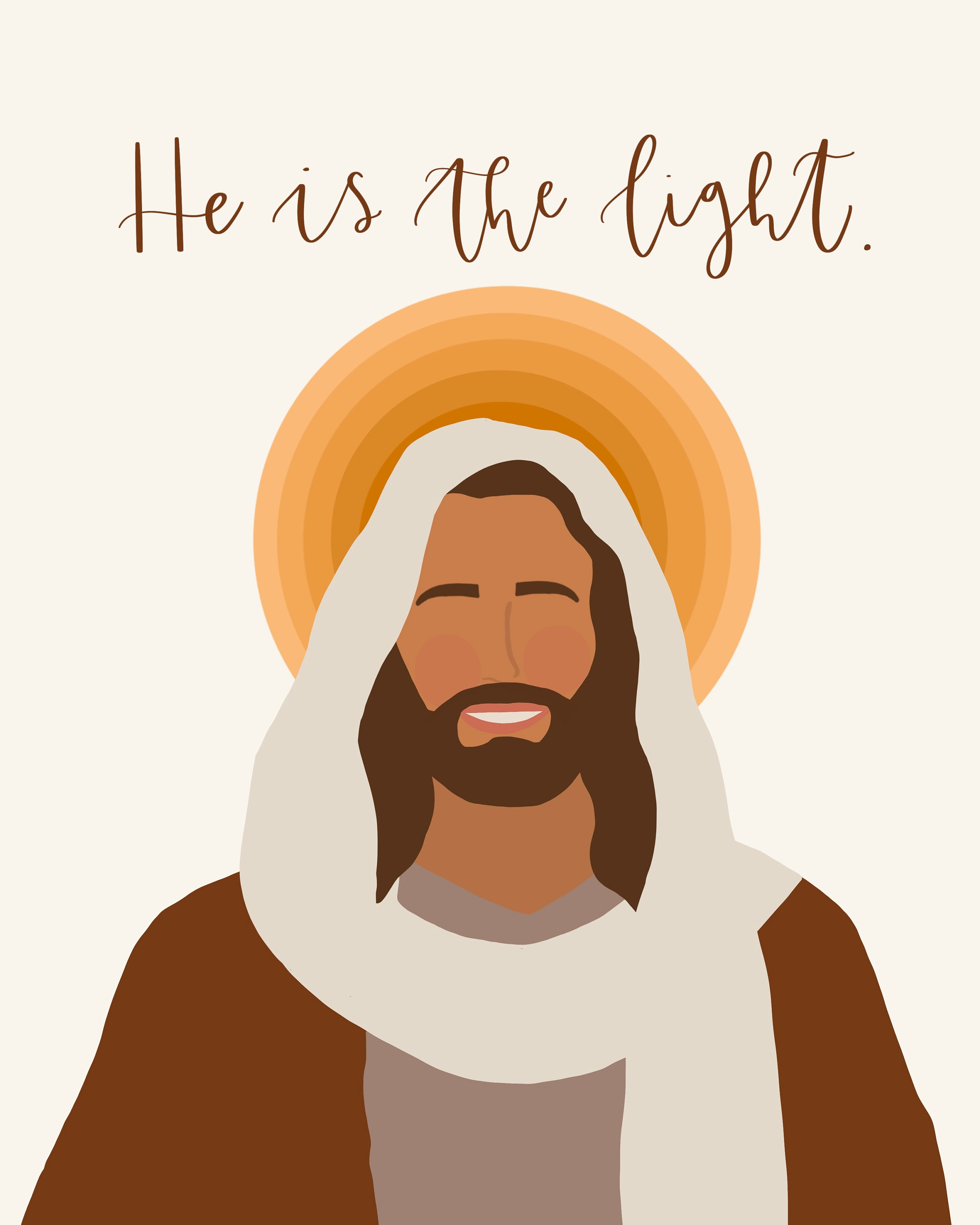 He Is the Light Jesus Christ Religious Print Etsy