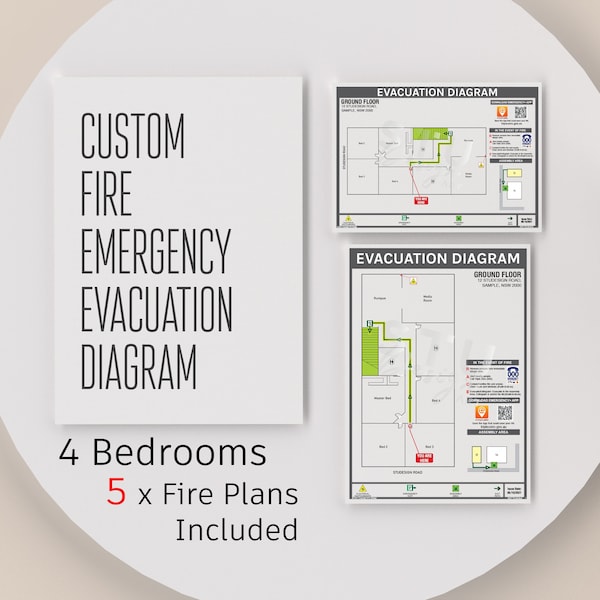 Floor Plan for Fire Evacuation - Etsy