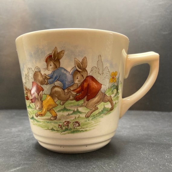 Vintage Royal Doulton Bunnykins Cricket Scene Bone China Teacup