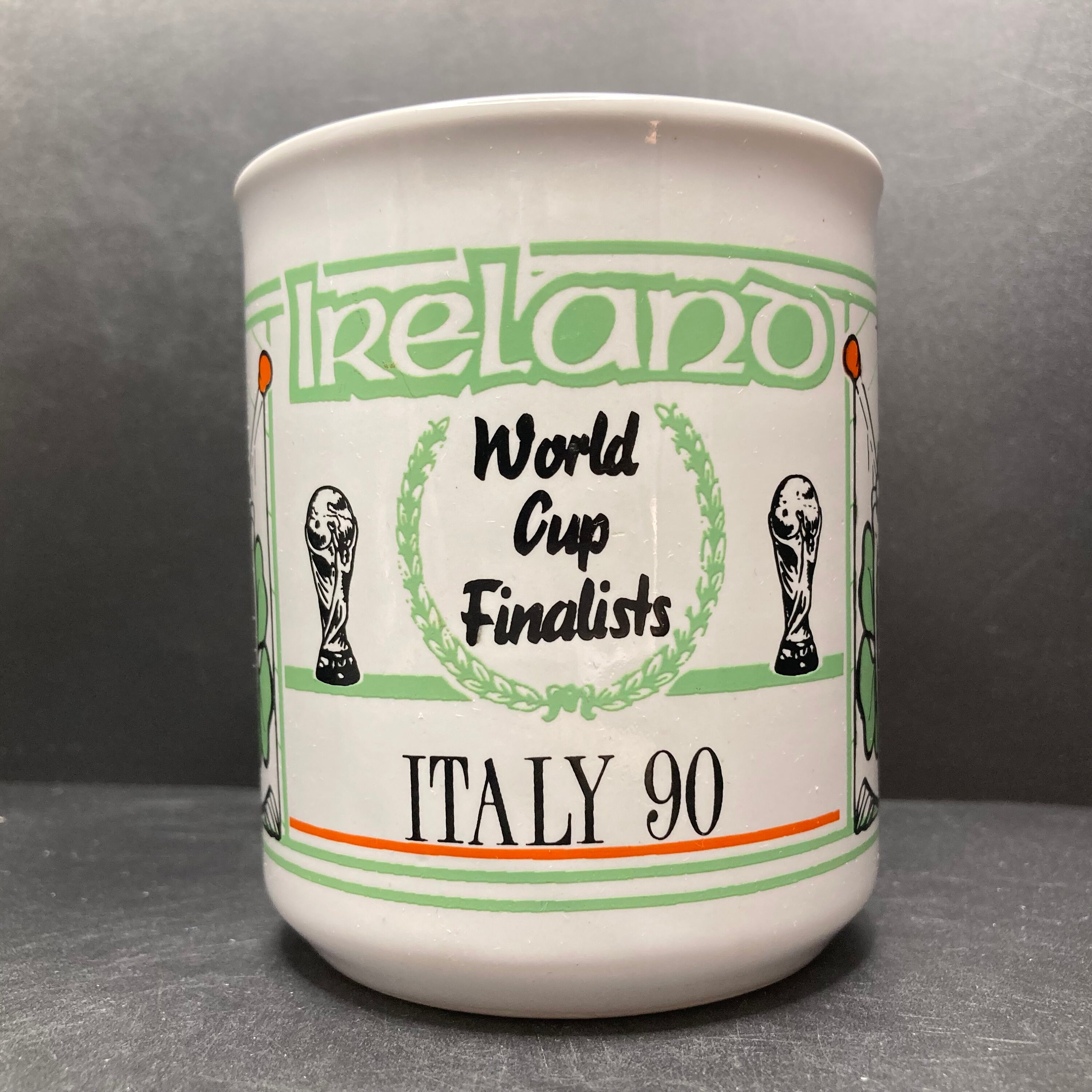 Vintage 1990 Ireland World Cup Finalists Italy 90 Ceramic Mug Made