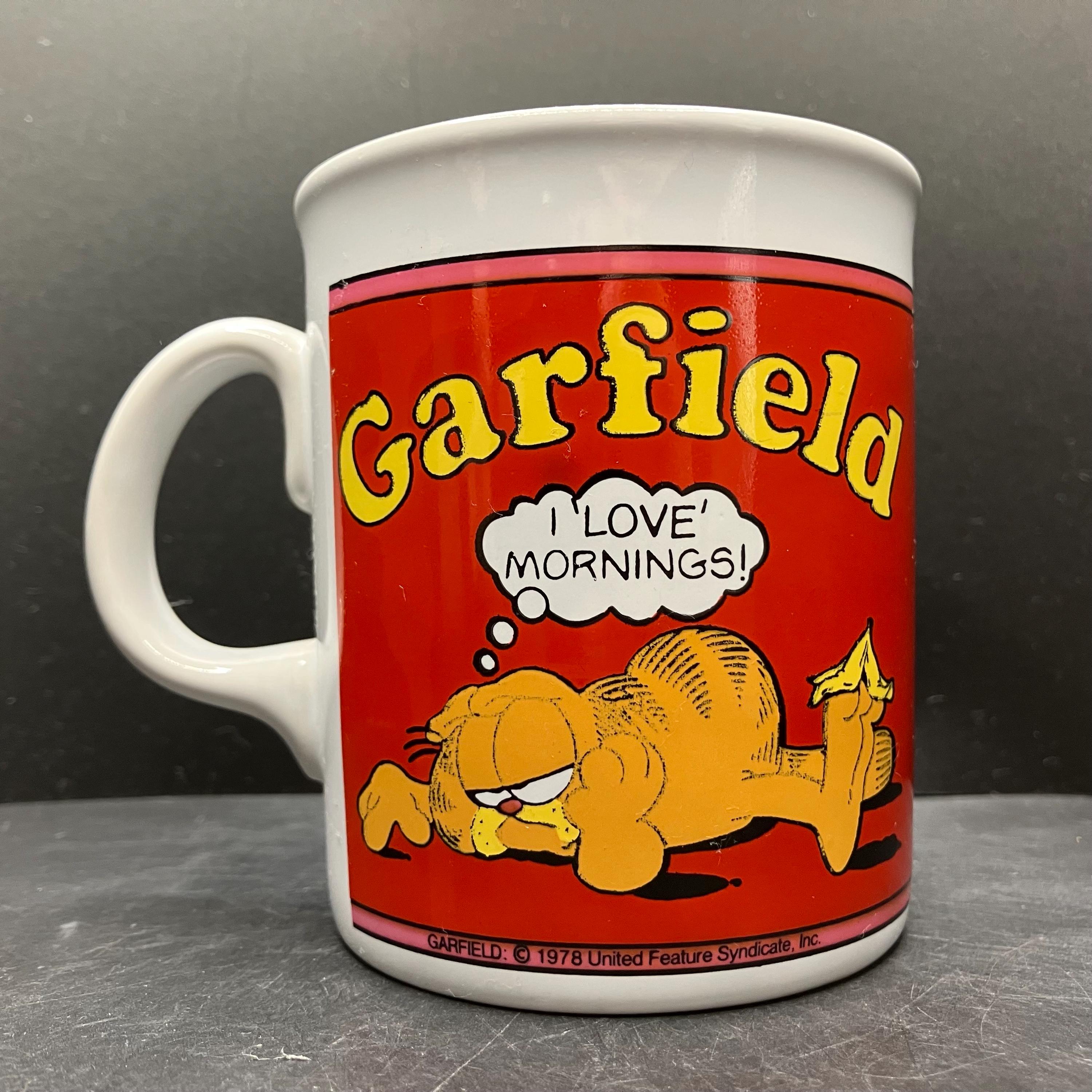 Vintage 1978 Garfield I 'love' Mornings! Ceramic Mug Jim Davis
