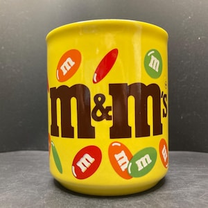 Vintage M&M’s Confectionery Yellow Ceramic Mug Made in England
