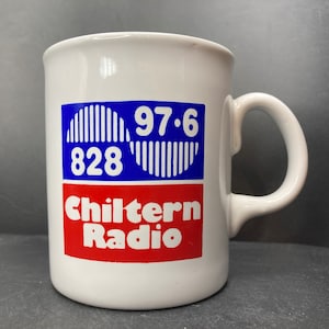 Vintage Chiltern Radio 828 97.6 The Hot FM ceramic mug made in England