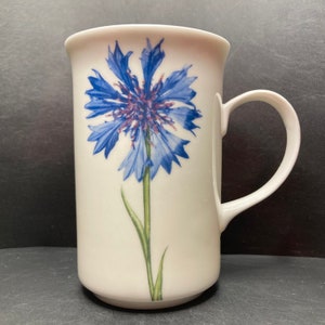 Vintage mugg i fint benporslin från Duchess Cornflower, tillverkad i England