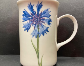 Vintage Duchess Cornflower fine bone china mug made in England