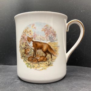 Vintage Regency Foxes English Bone China Mug Made in England
