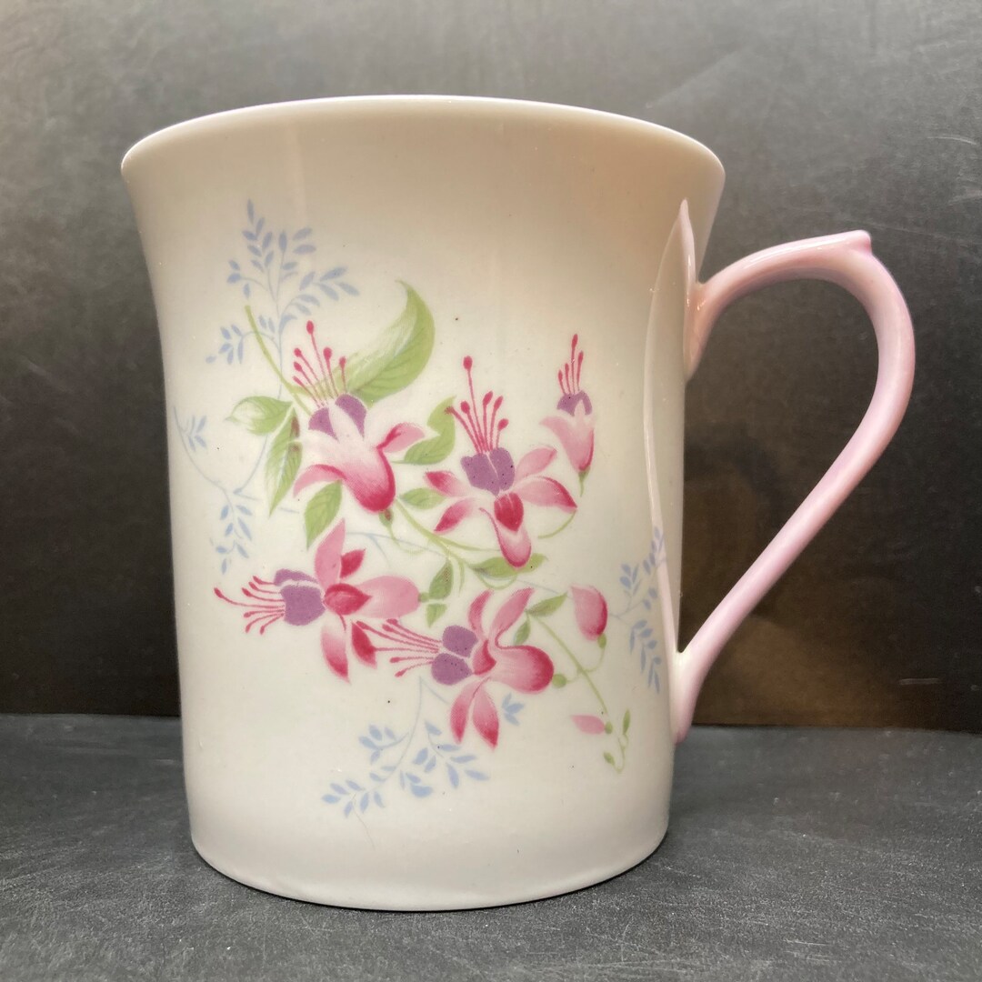 Vintage Queens Fuchsias Floral Fine Bone China Mug Rosina China Company