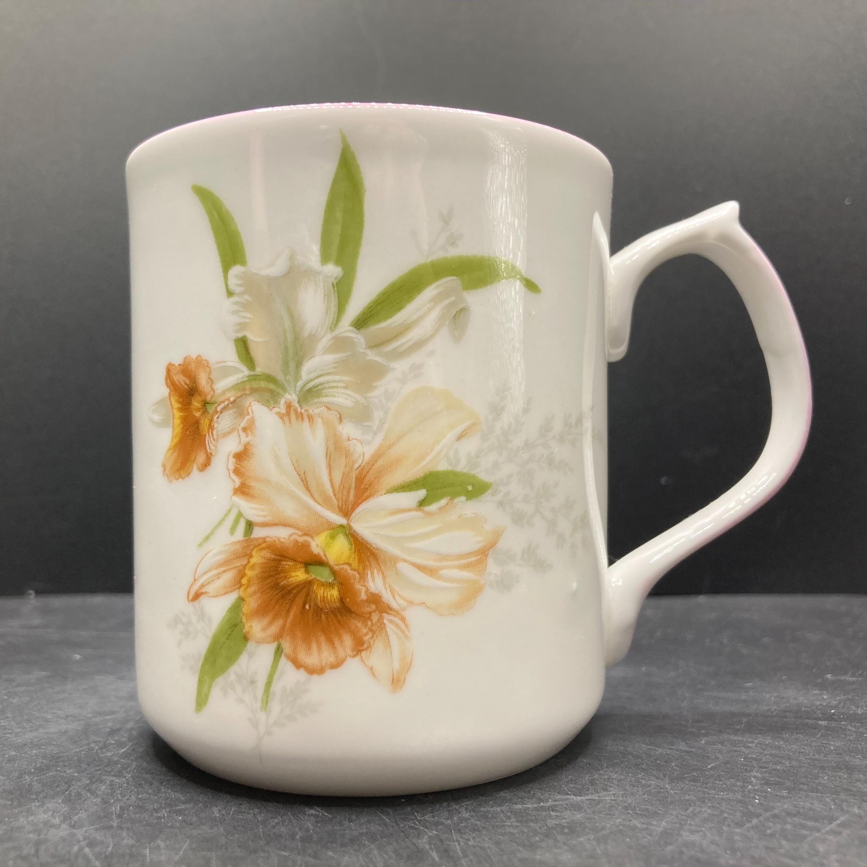 Vintage Jason Works White & Orange Daffodils SMALL Floral Fine
