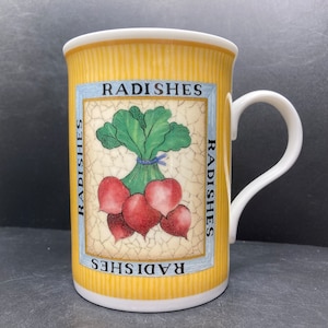 Vintage Crown Trent China Limited Radishes fine bone china mug made in England