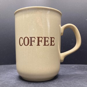 Vintage Staffordshire Tableware Beige & Brown “Coffee” Ceramic Mug Made in England