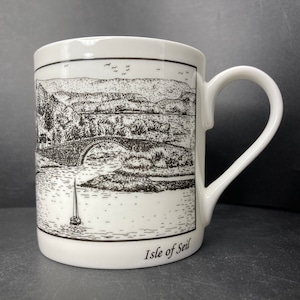 Vintage Isle of Seil Scotland Bridge over the Atlantic Caledonia fine china mug