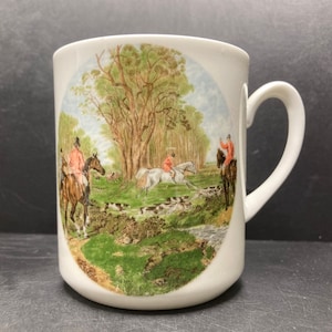 Vintage Jason Works Fox-hunting scene fine bone china mug Nanrich Pottery Staffordshire England